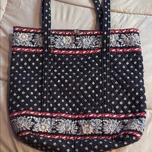 Vera Bradley Black and Red Floral Tote